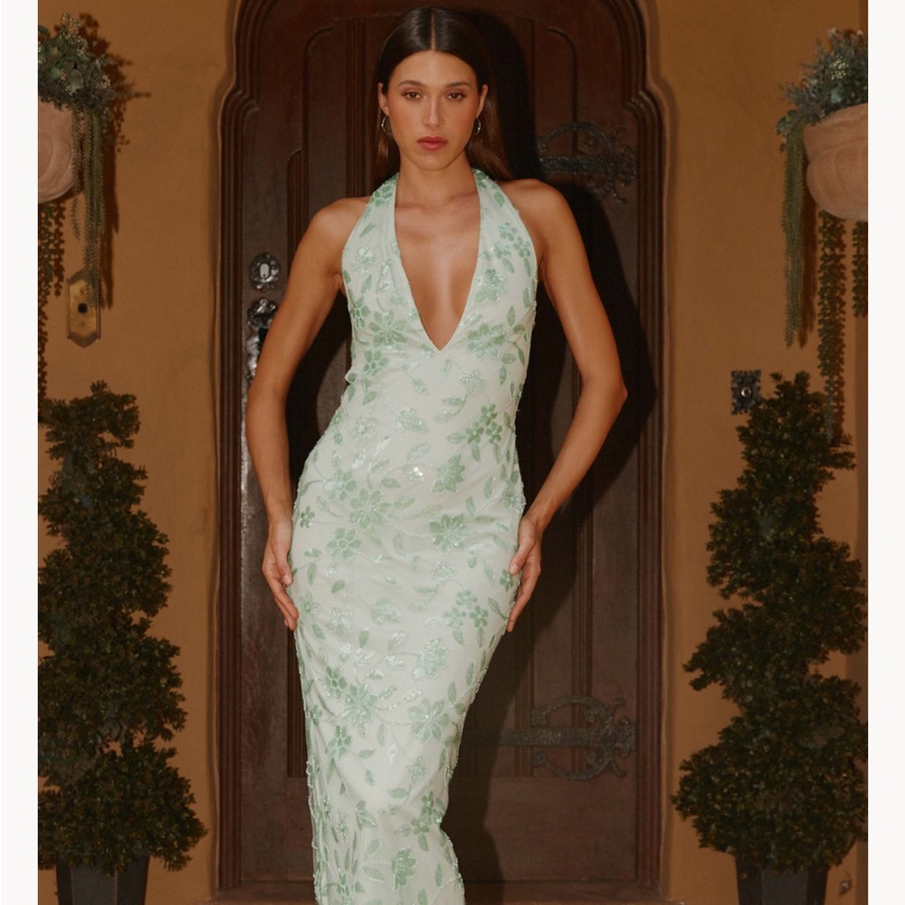 Peppermayo Halter Cydney Beaded Gown - Women Dresses